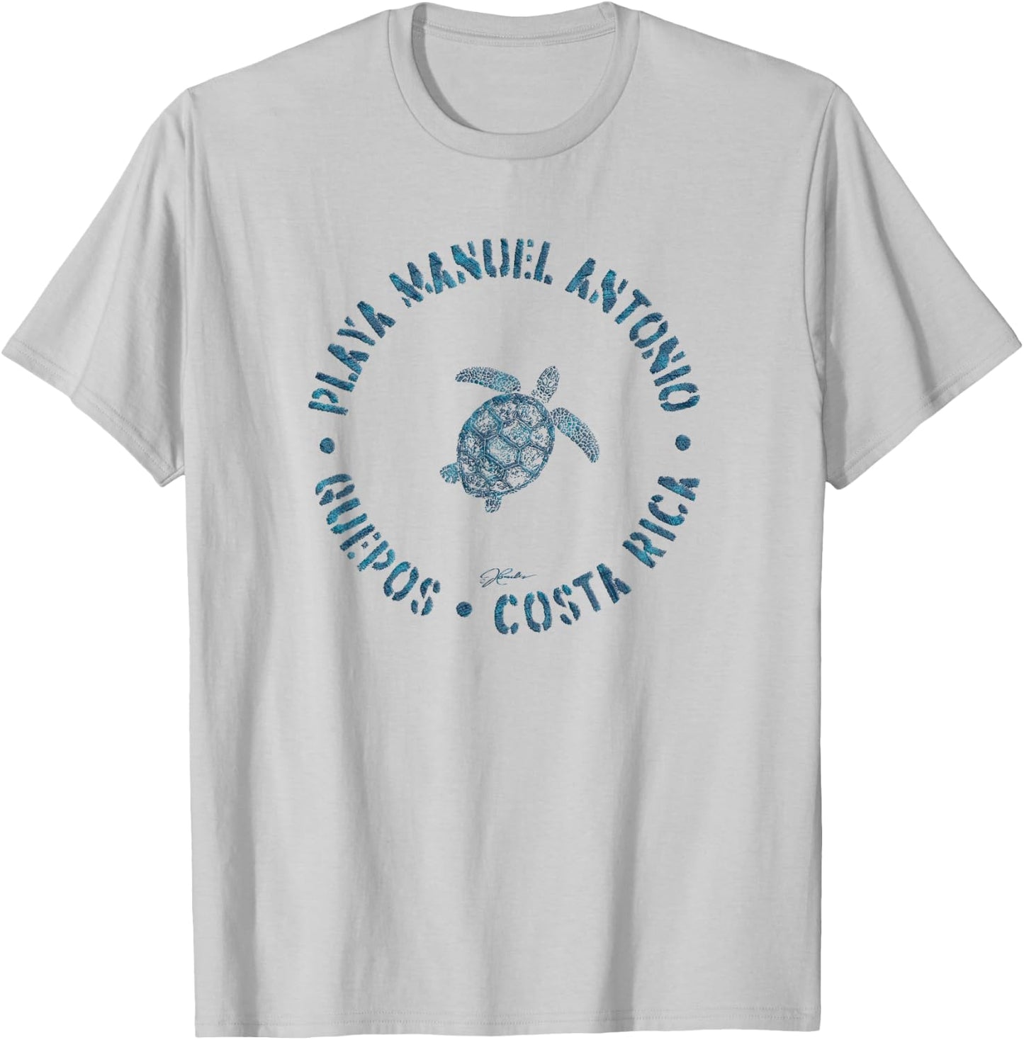 JCombs: Playa Manuel Antonio Sea Turtle (Distressed) T-Shirt - T-Shirt | Ash