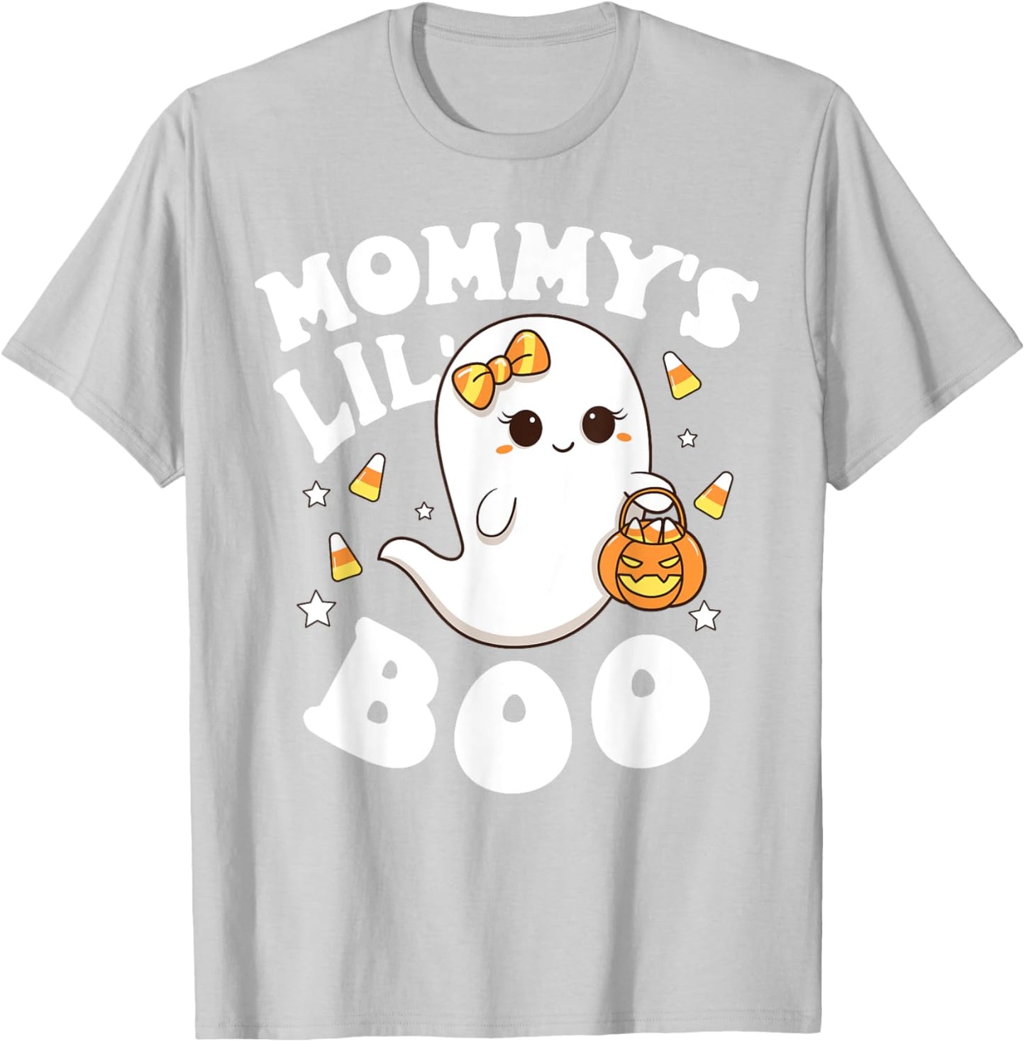Mommy's Lil' Boo Baby Girls Toddler Halloween Cute Boo Ghost T-Shirt - T-Shirt | Ash
