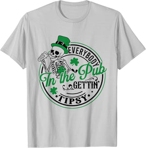 Everybody In The Pub Getting Tipsy St Patricks Day Men Women T-Shirt - T-Shirt | Ash
