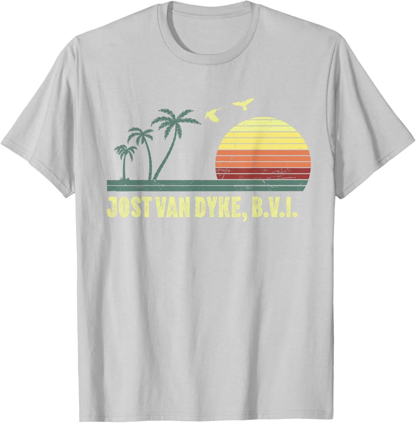 Jost Van Dyke B.V.I British Virgin Islands Souvenir Vacation T-Shirt - T-Shirt | Ash