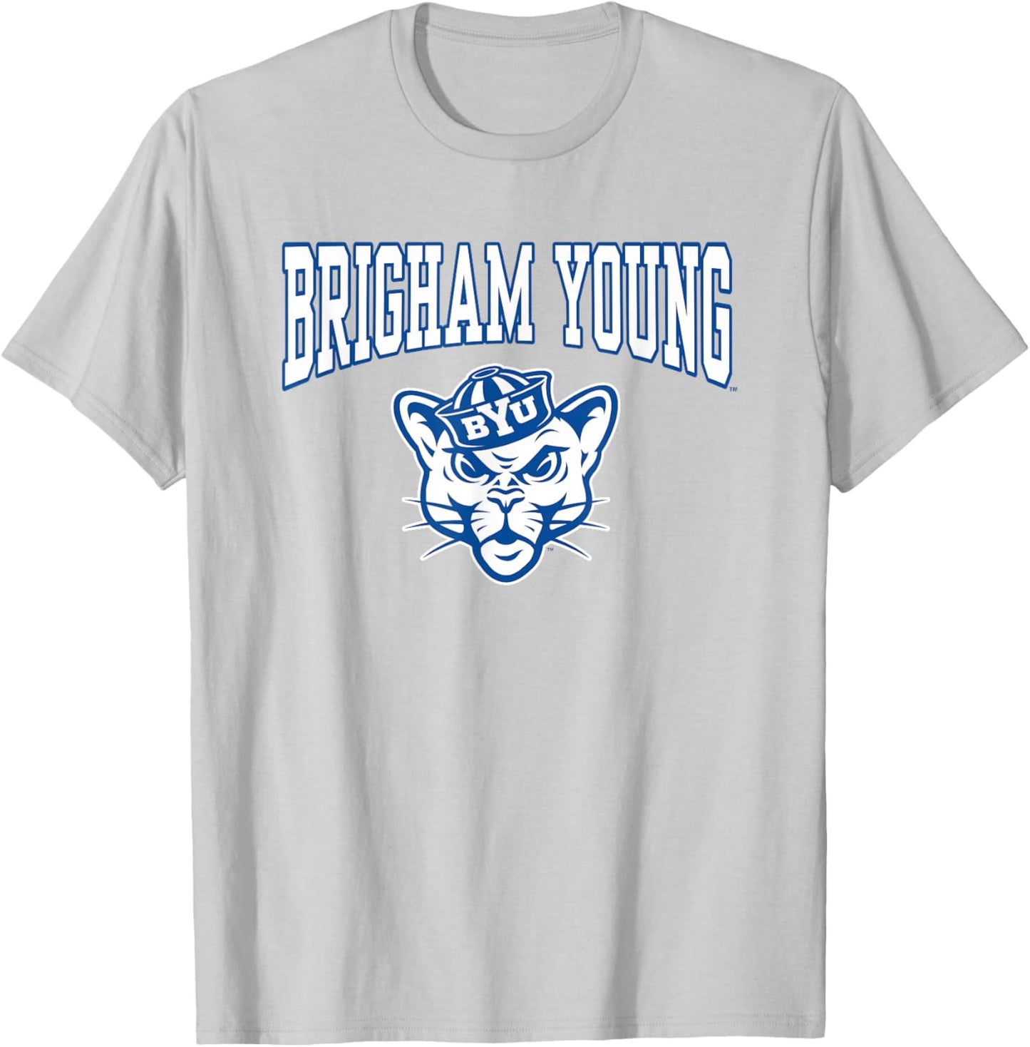 BYU Cougars Cosmo Mascot Gray Officially Licensed T-Shirt - T-Shirt | Ash