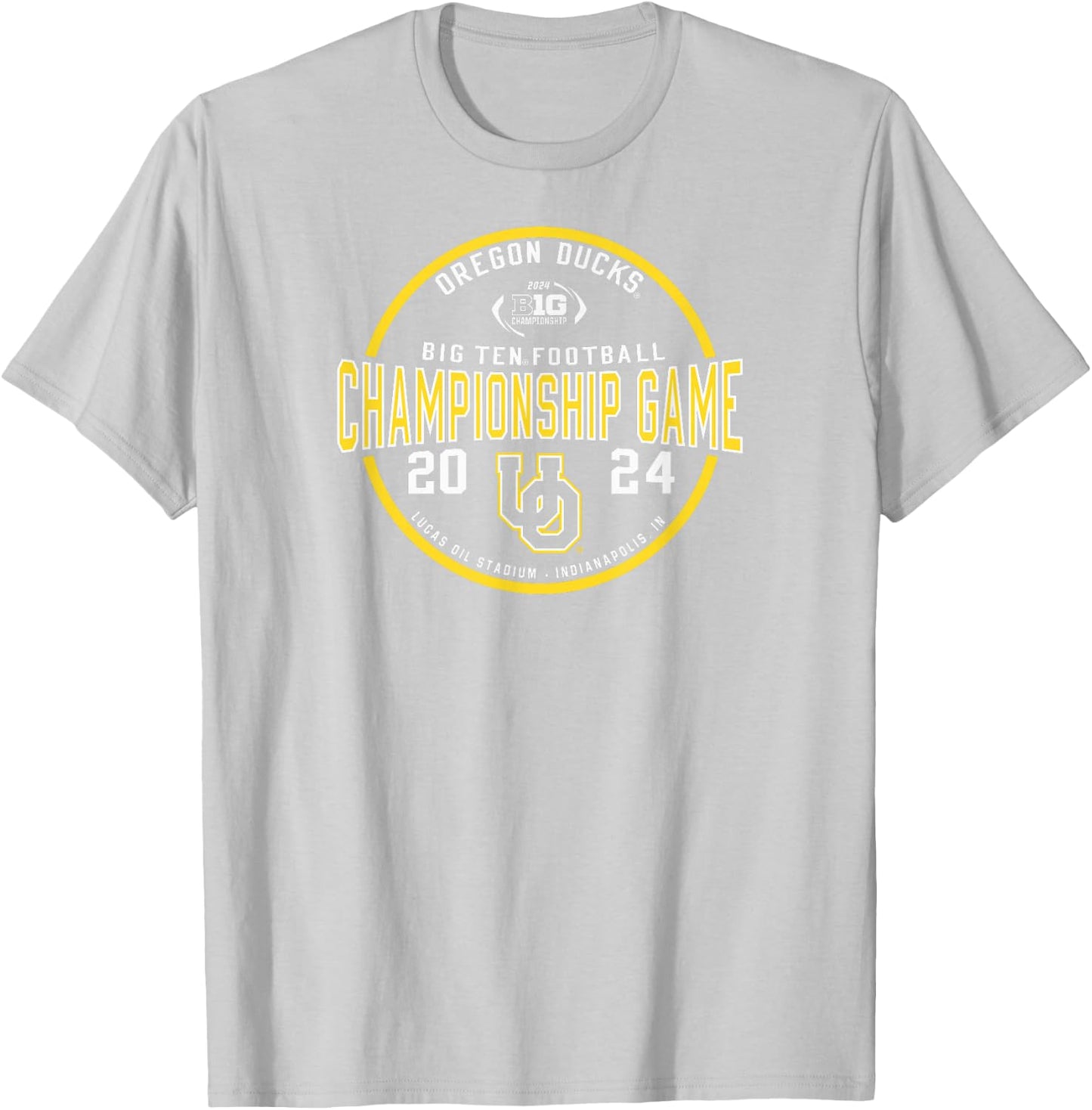 Oregon Ducks Big Ten Championship 2024 Football Game Green T-Shirt - T-Shirt | Ash