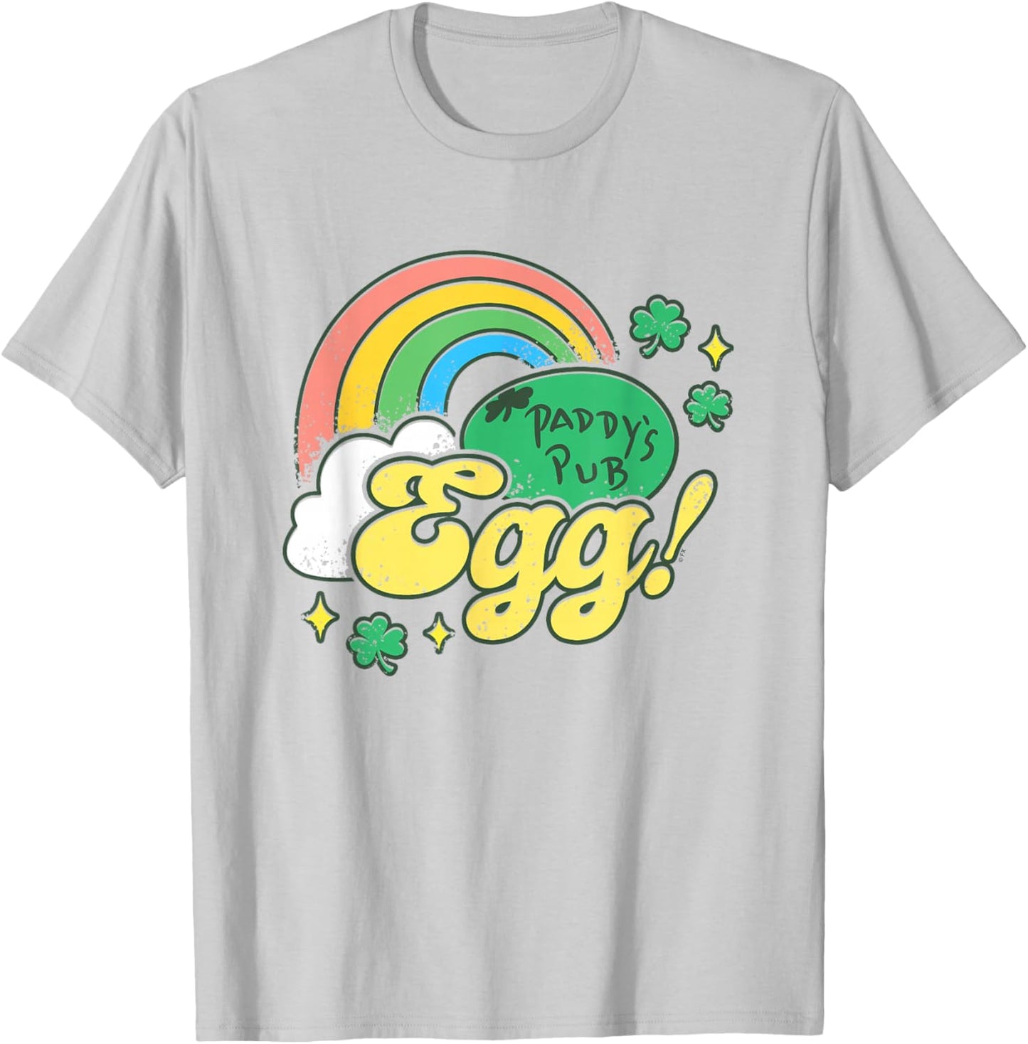 It's Always Sunny In Philadelphia Paddy's Pub Egg Retro Logo T-Shirt - T-Shirt | Ash