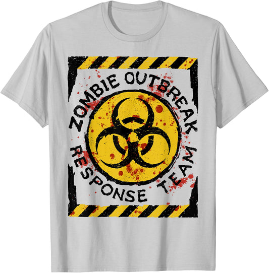 Zombie Outbreak Halloween Response Team Funny Men Apocalypse T-Shirt - T-Shirt | Ash