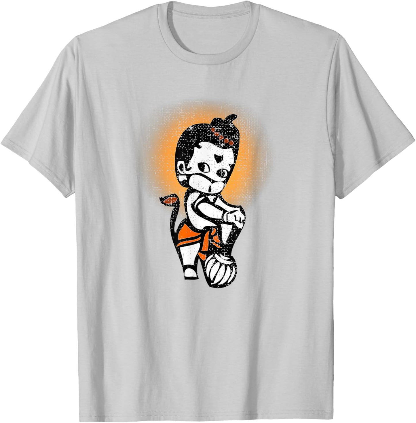 Cute Baby Lord Hanuman T-Shirt - T-Shirt | Ash