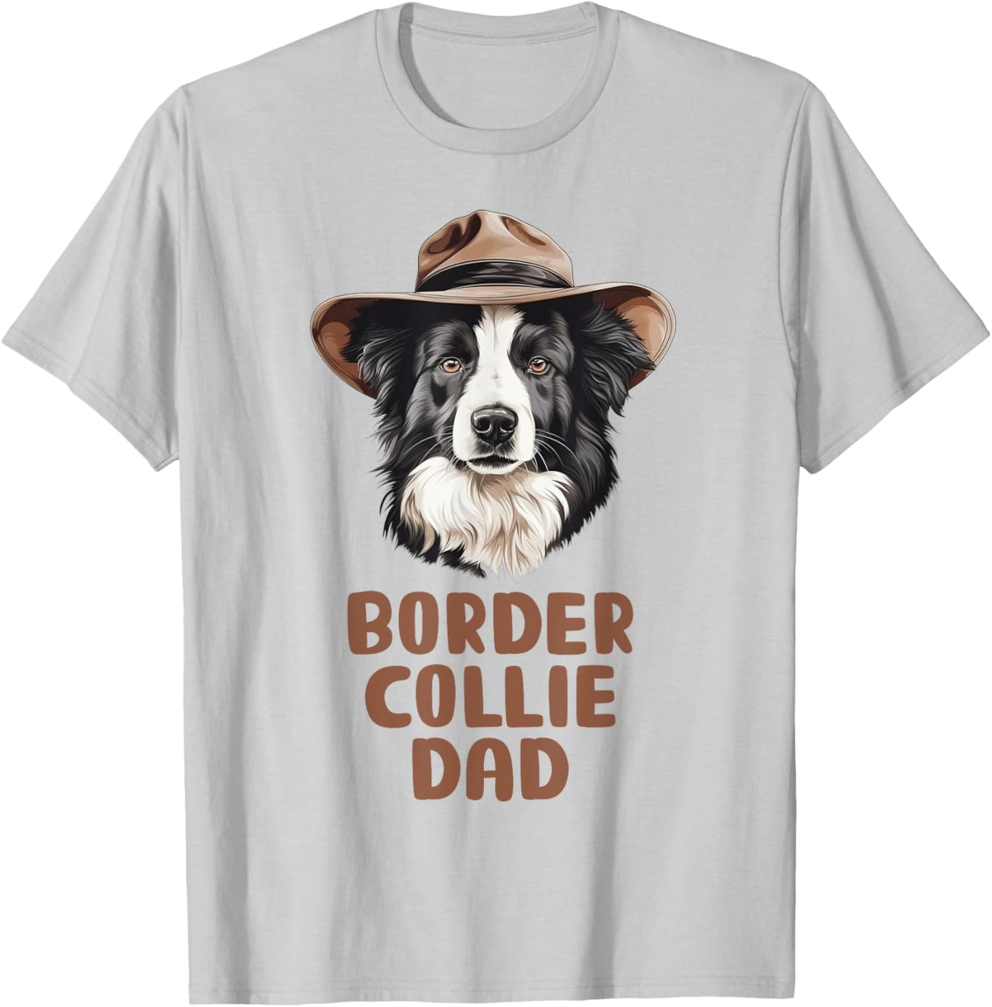 Border Collie Dad Dog Lover Gift Funny Border Collie Owner Men Women Girls Kids T-Shirt - T-Shirt | Ash