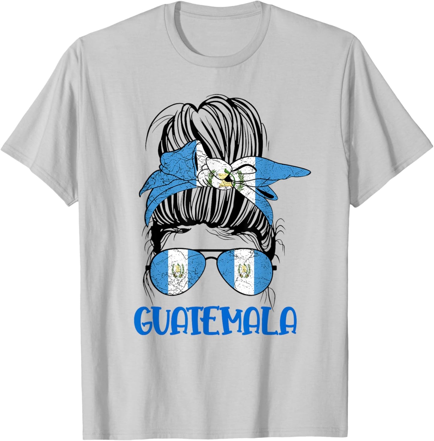 Chapina Girl Guatemala Messy Bun Guatemalan Woman & Kids T-Shirt - T-Shirt | Ash