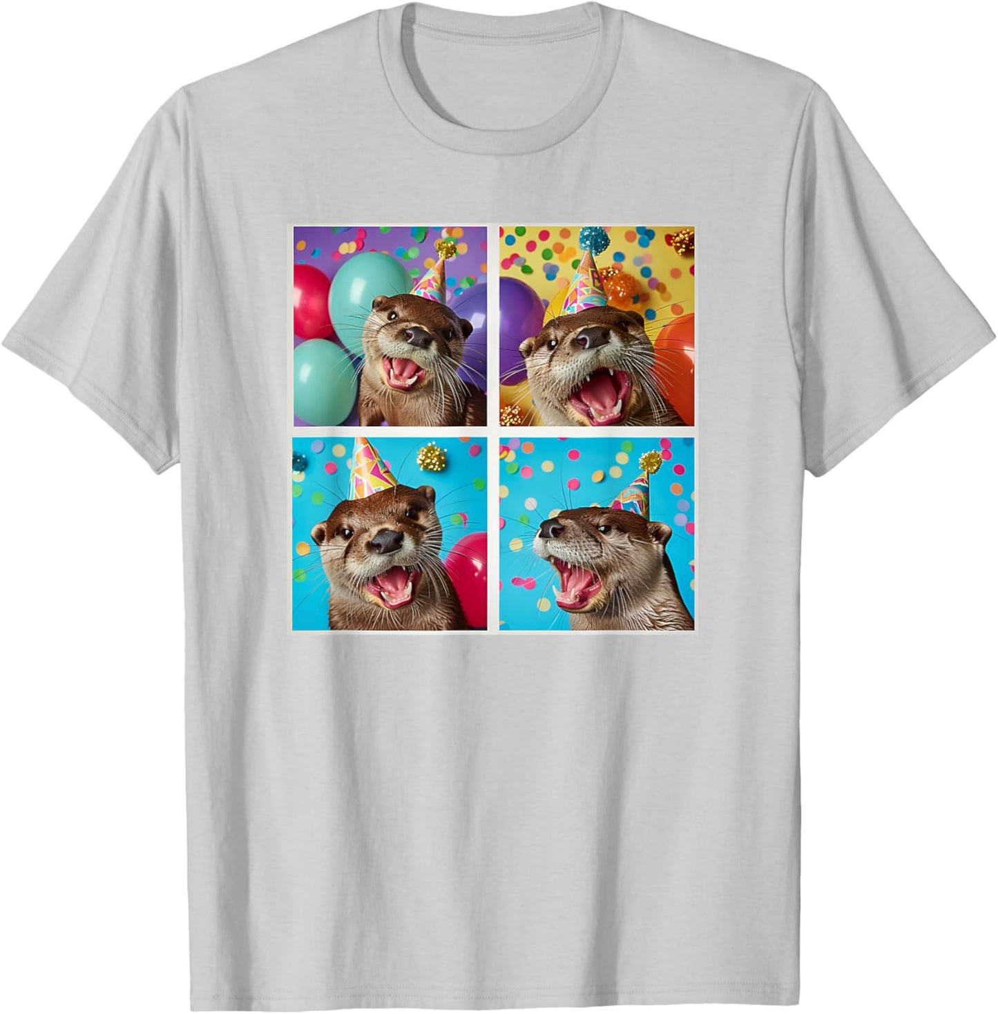Sea Otter Lover Wildlife Animal Colorful Birthday Otter T-Shirt - T-Shirt | Ash