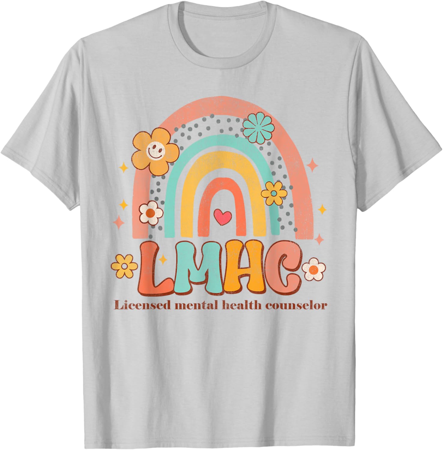 LMHC Licensed Mental Health Counselor Therapist Groovy T-Shirt - T-Shirt | Ash
