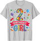 Kids 2 Year Old Building Blocks 2nd Birthday Girl T-Shirt - T-Shirt | Ash