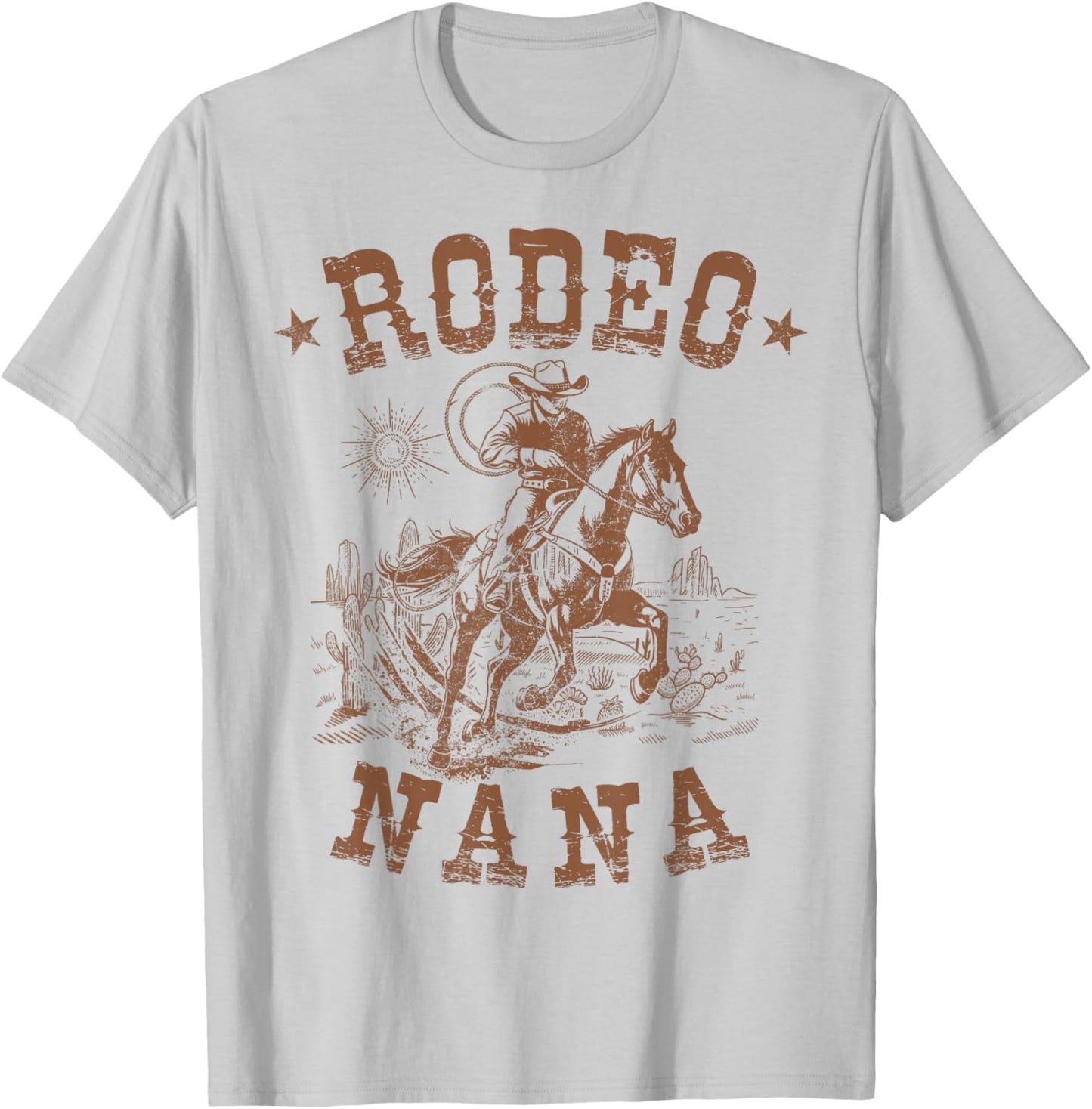Rodeo Nana Western Cowboy Family Matching Mother's Day T-Shirt - T-Shirt | Ash
