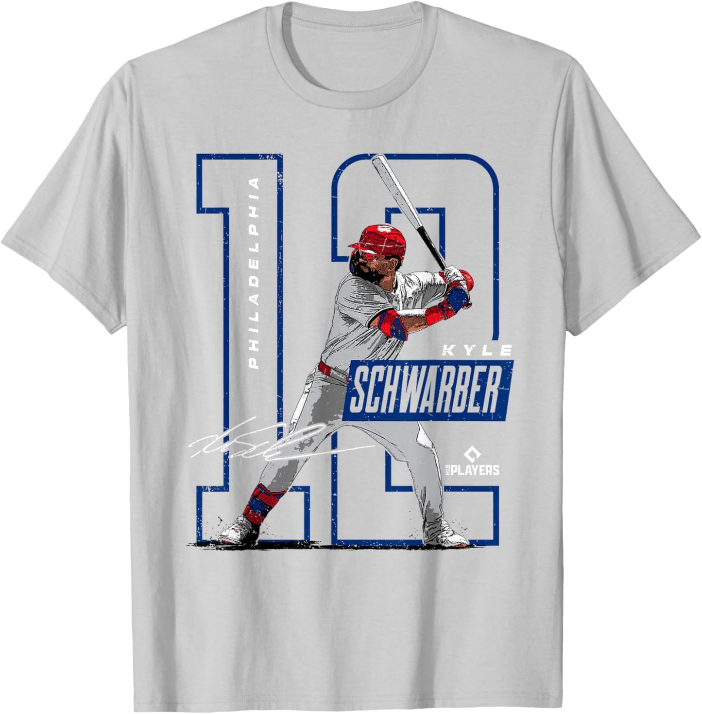 License Champs Kyle Schwarber | Philadelphia Baseball Players | MLBSWB3002 , Small, Red T-Shirt - T-Shirt | Ash
