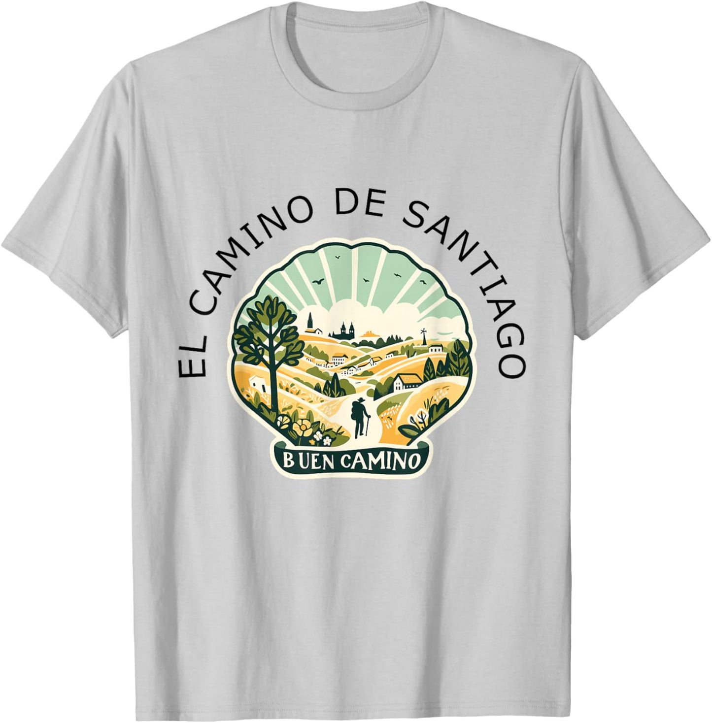 El Camino de Santiago de Compostela Shirt Souvenir Buen 2024 T-Shirt - T-Shirt | Ash