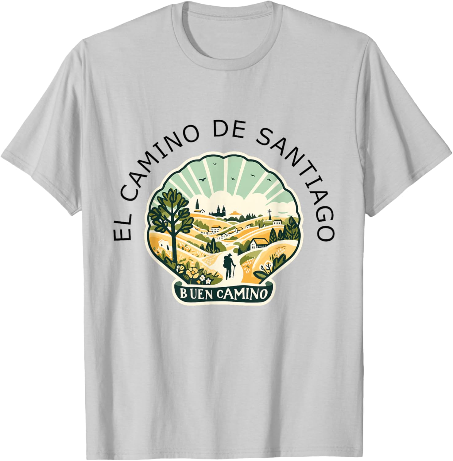 El Camino de Santiago de Compostela Shirt Souvenir Buen 2024 T-Shirt - T-Shirt | Ash