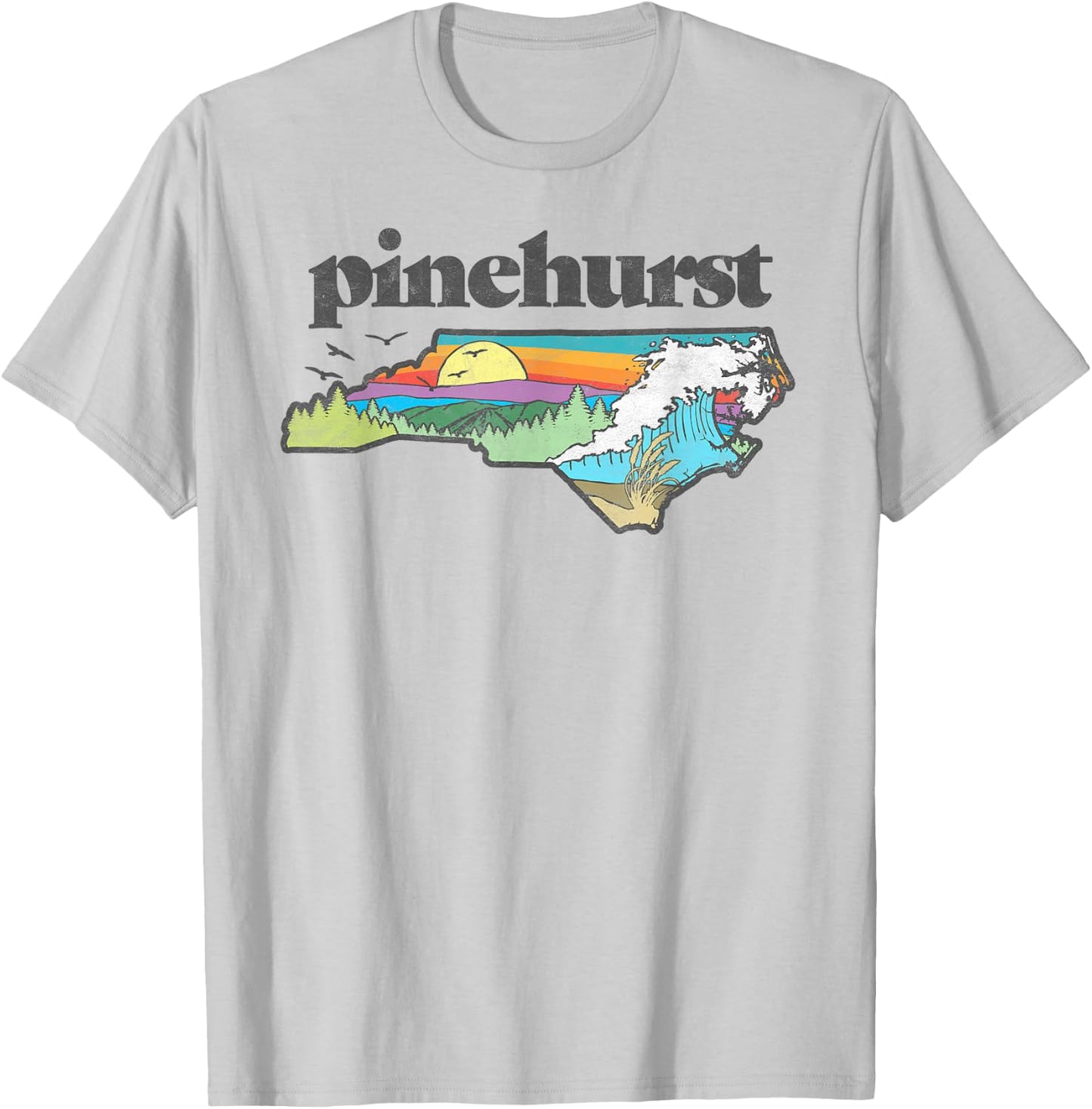 Pinehurst North Carolina Outdoors Retro Nature T-Shirt - T-Shirt | Ash