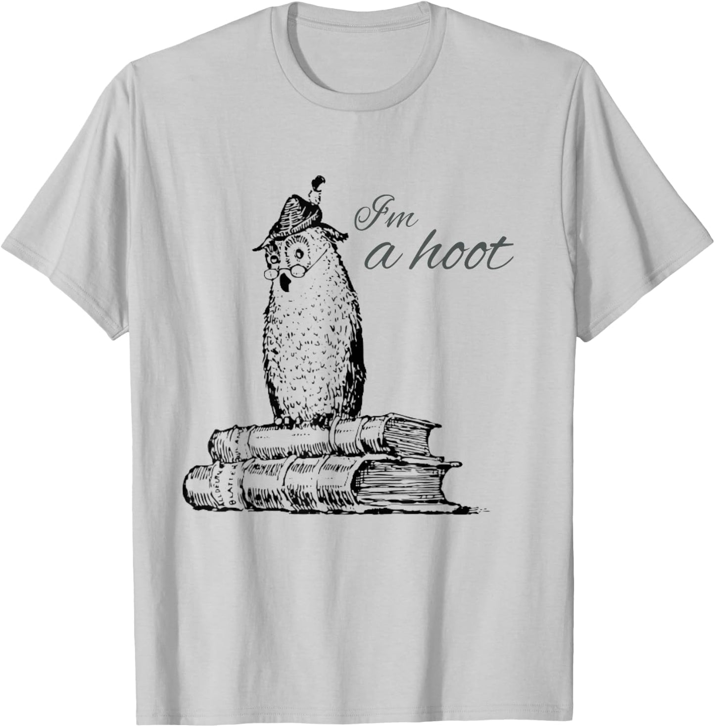 Funny Owl Shirts -Adults & Kids Grey Owl Print T-Shirt - T-Shirt | Ash