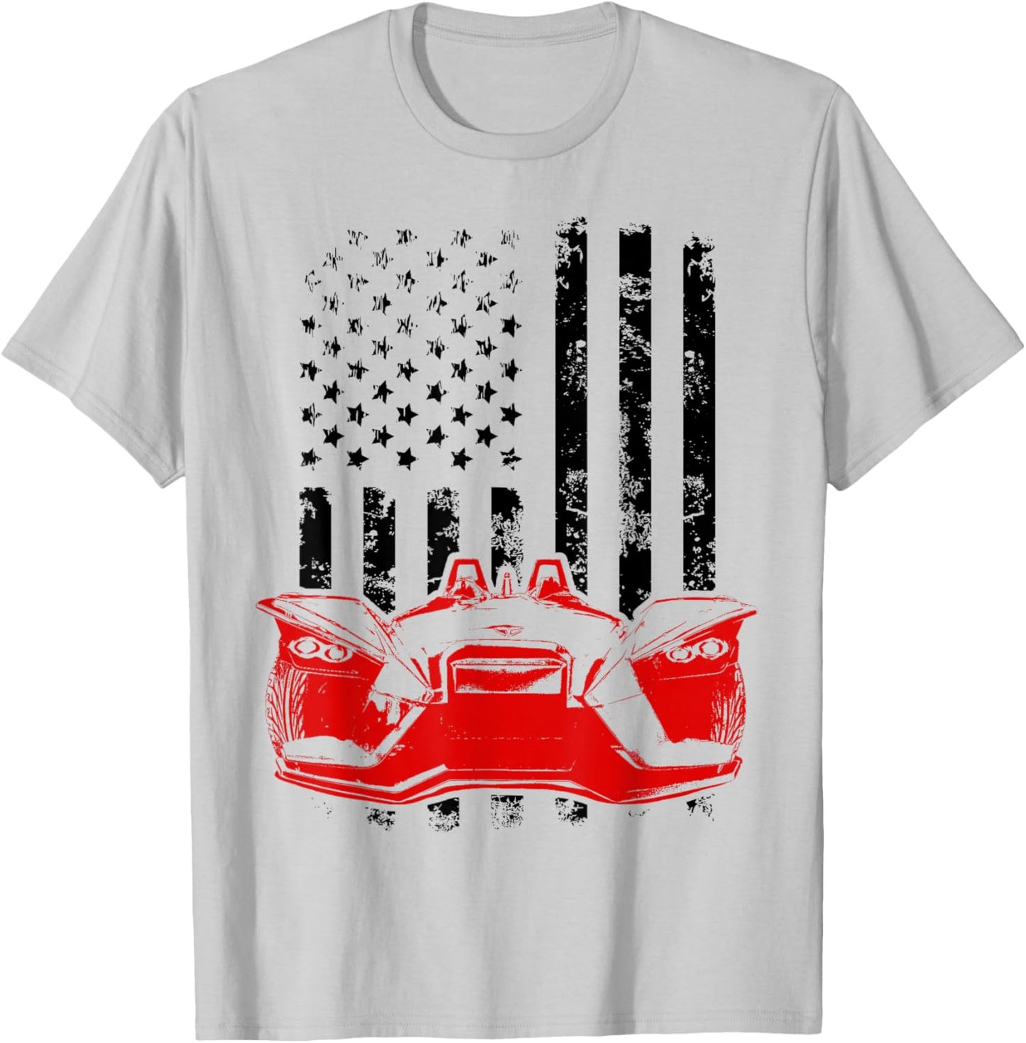 Slingshot Car American USA Flag Patriotic Sling Shot T-Shirt - T-Shirt | Ash