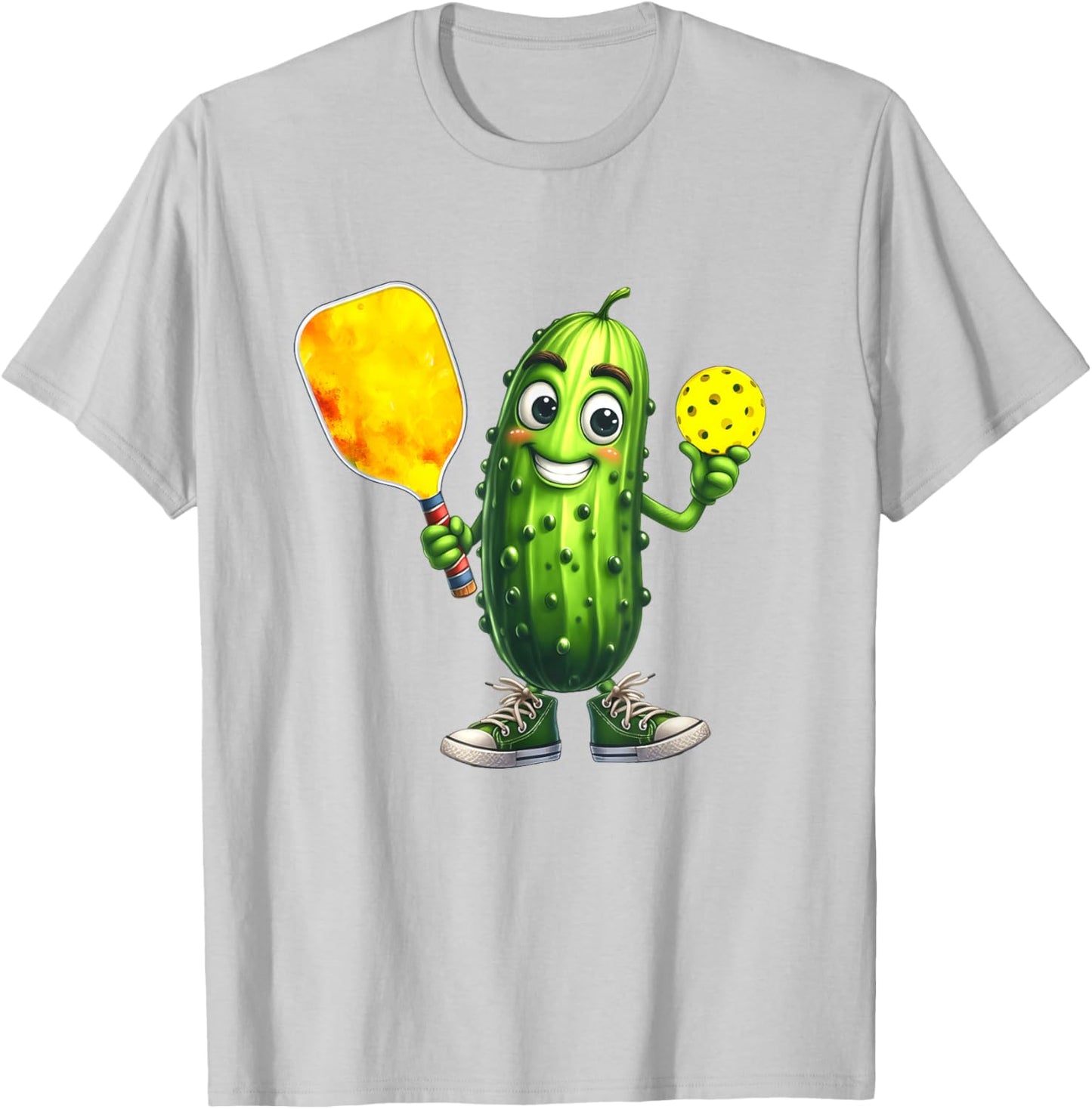 Best Pickle Art Women Kids Dill Pickle Ball Novelty T-Shirt - T-Shirt | Ash