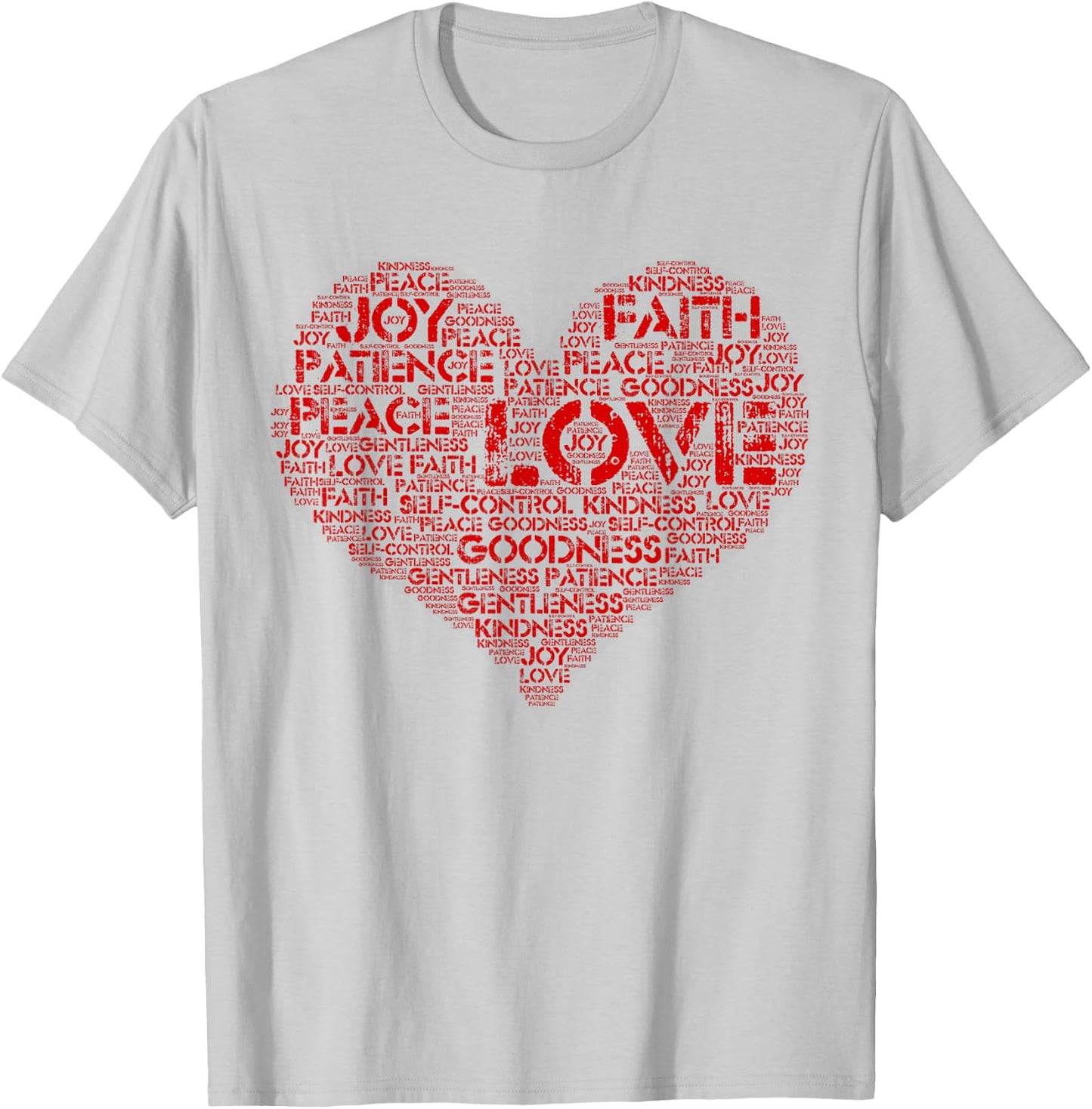Christian Love Heart, Fruit of the Spirit gift Faith T-Shirt - T-Shirt | Ash
