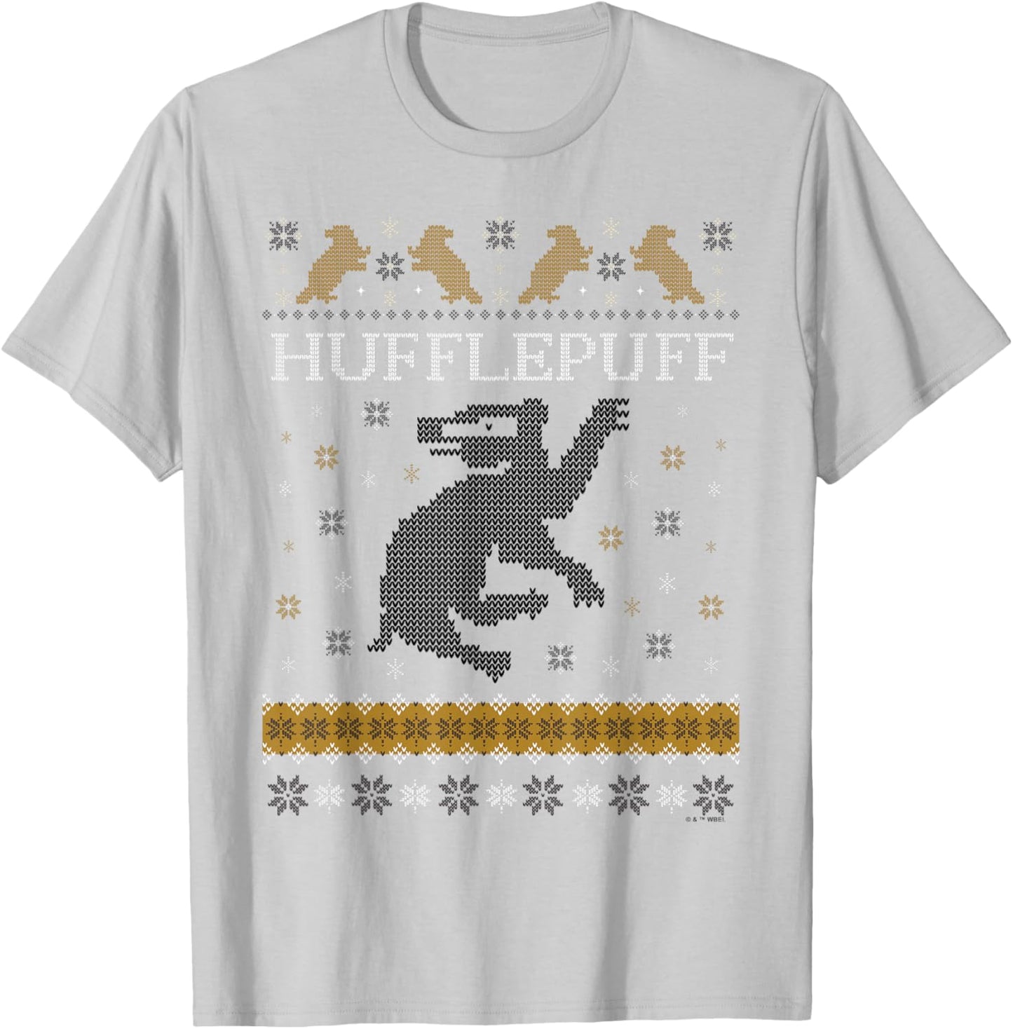 Harry Potter Hufflepuff Ugly Christmas T-Shirt - T-Shirt | Ash