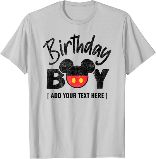 Disney Mickey And Friends Birthday Boy Customized Retro T-Shirt - T-Shirt | Ash
