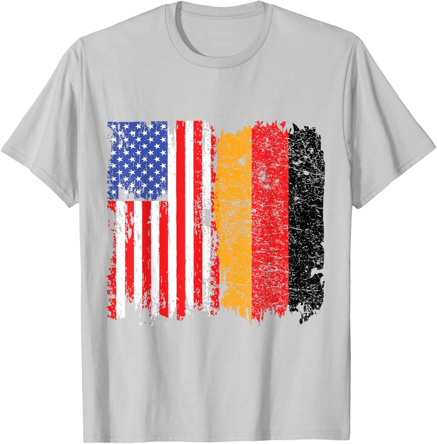 Distressed Heritage US American German Flag T-Shirt - T-Shirt | Ash