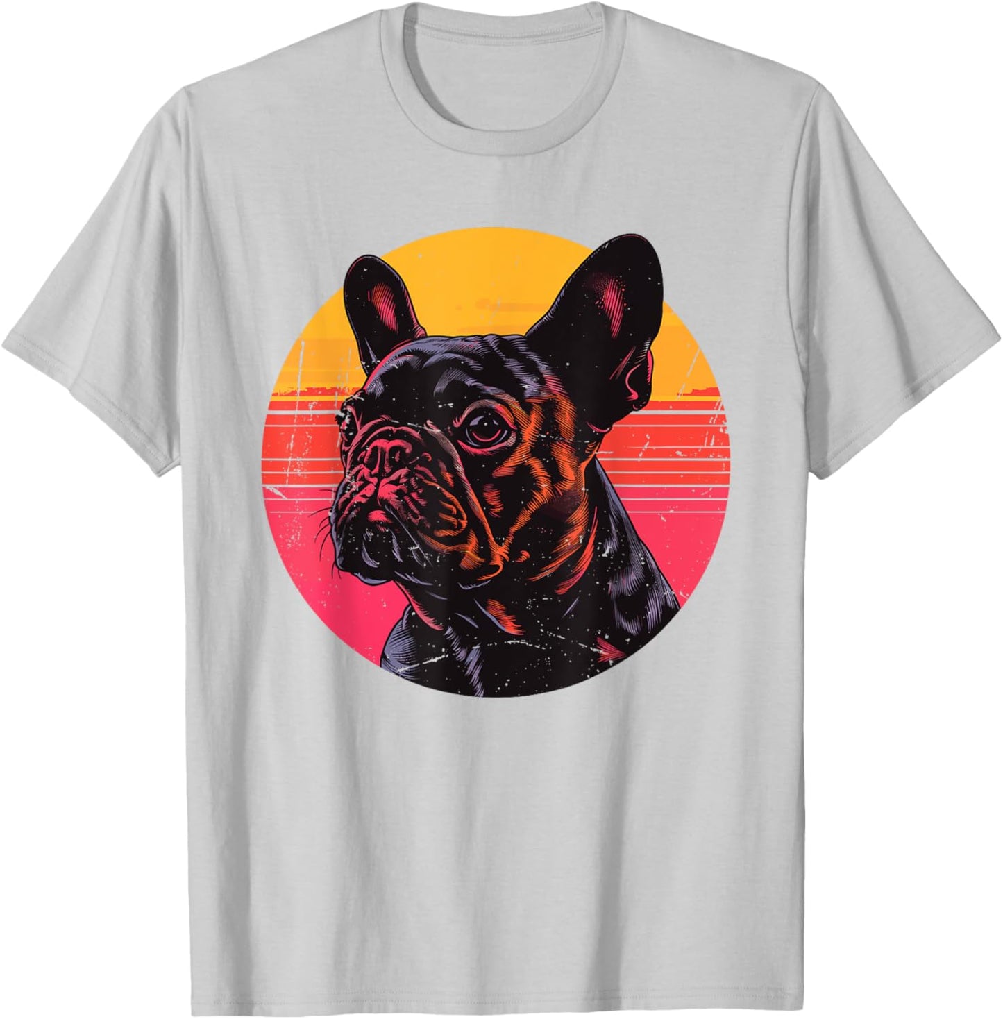 Retro French Bulldog Dog Lovers Gift Vintage Frenchie Owner T-Shirt - T-Shirt | Ash