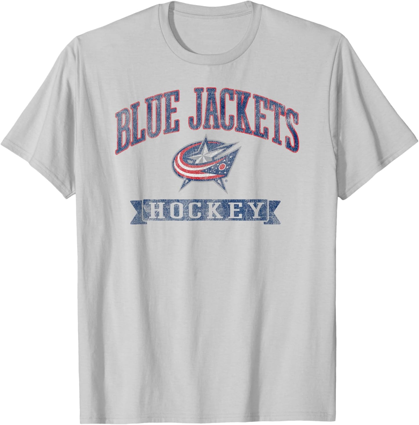 Columbus Blue Jackets Vintage Hockey Gray Licensed T-Shirt - T-Shirt | Ash