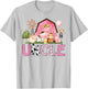 Uncle Pink Farm Cow Lover Birthday Girl Matching T-Shirt - T-Shirt | Ash