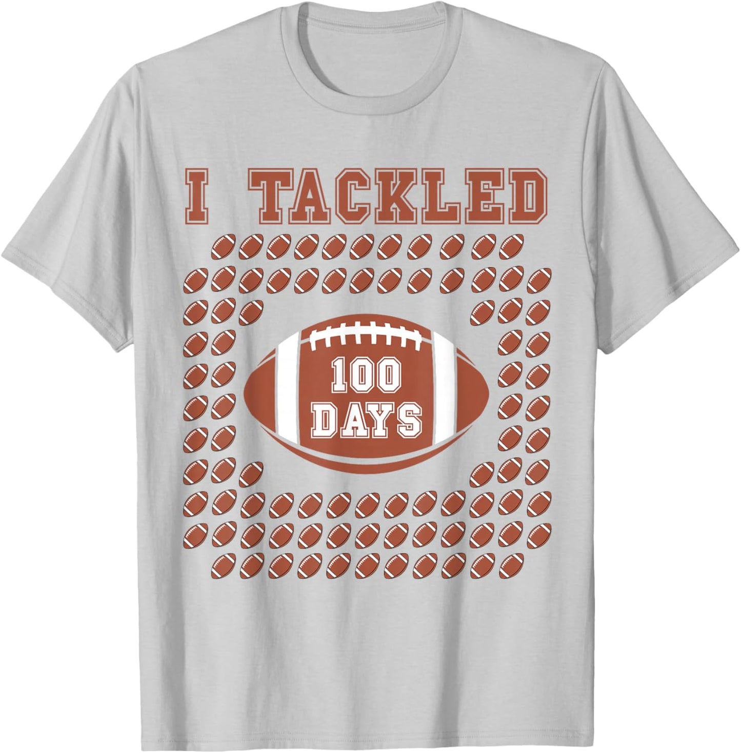 I Tackled 100 Days 100th Day Of School Football for Boys T-Shirt - T-Shirt | Ash