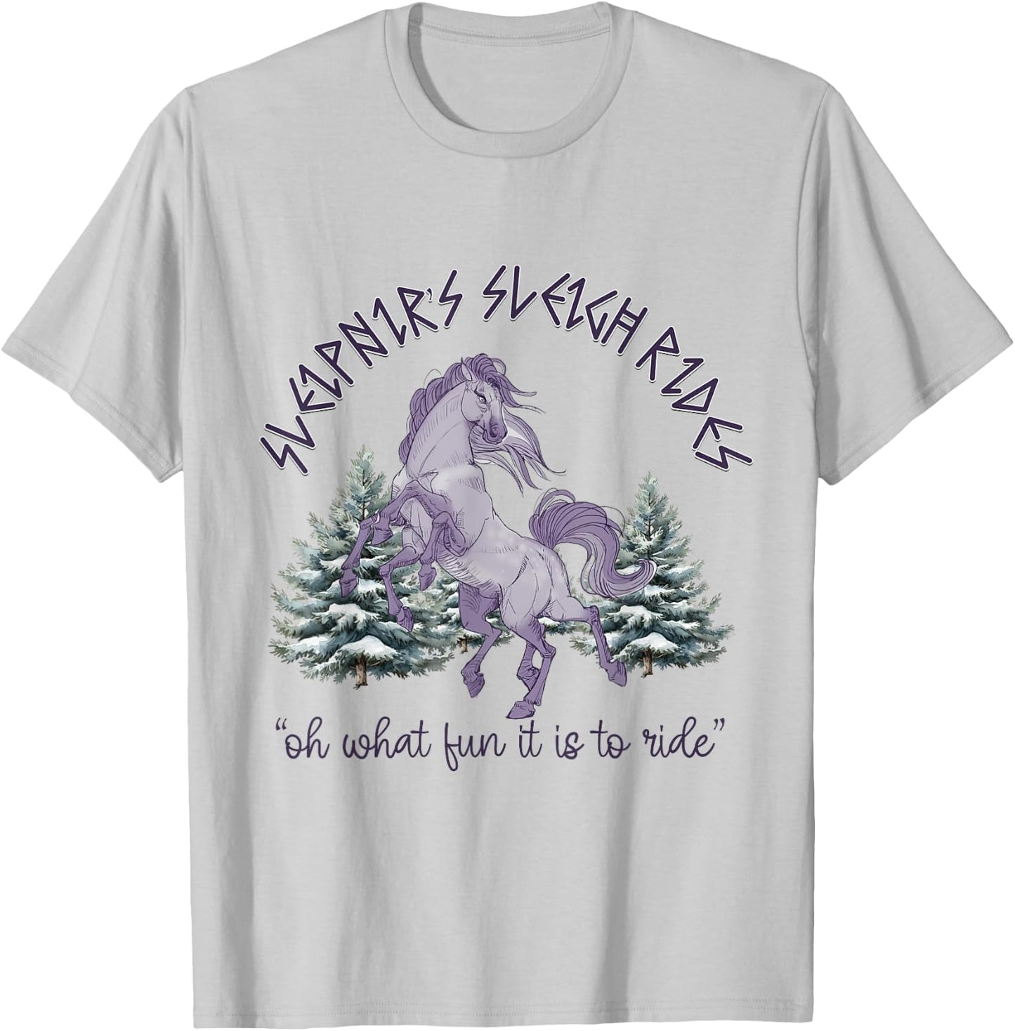 Odin Sleipnir Horse norse nordic Viking Christmas Yule T-Shirt - T-Shirt | Ash