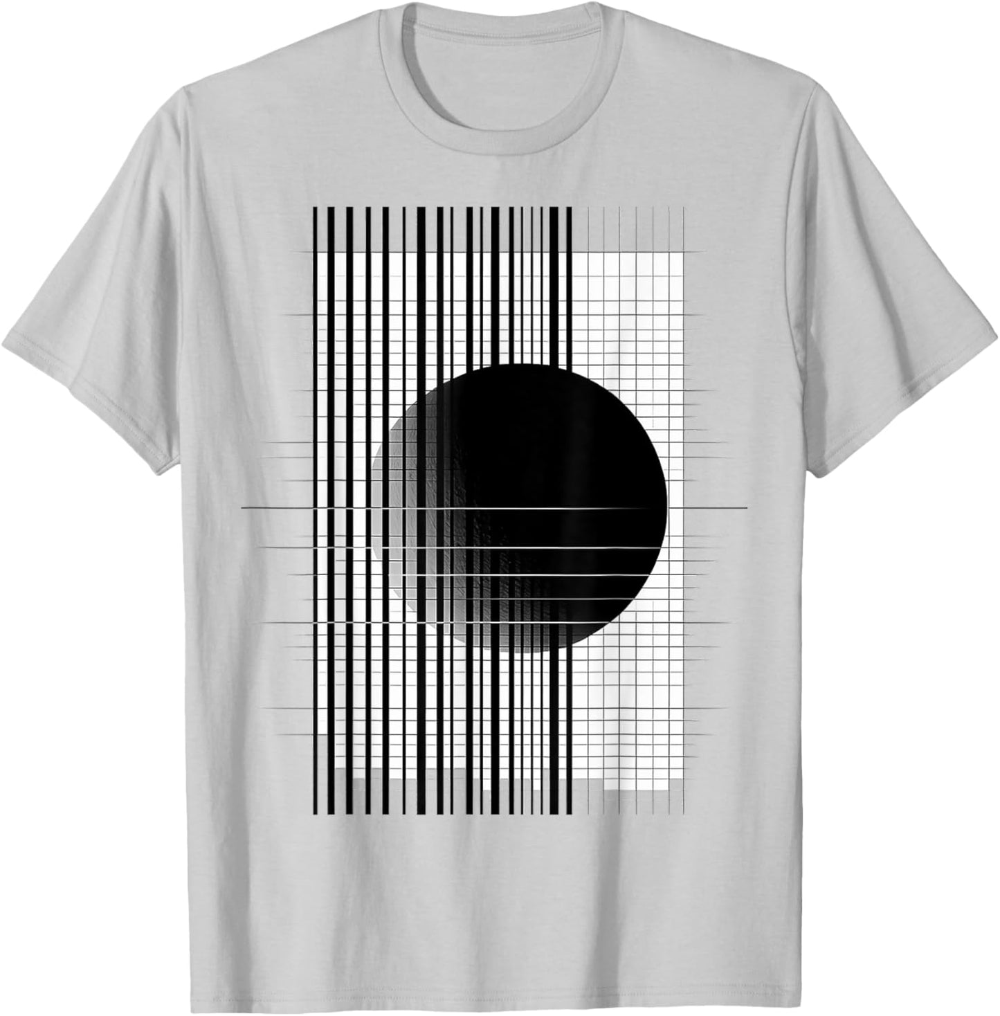 Moon Geometric Art Abstract Illustration Graphic Moon T-Shirt - T-Shirt | Ash