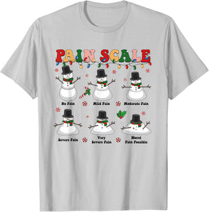 Pain Scale Christmas Nurse Triage and Pain Assessment T-Shirt - T-Shirt | Ash