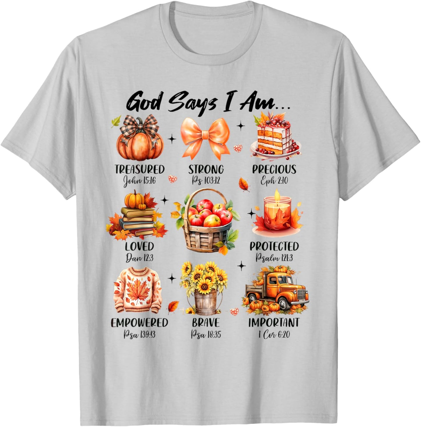 Retro God Says I Am Christian Faith Jesus Fall Thanksgiving T-Shirt - T-Shirt | Ash
