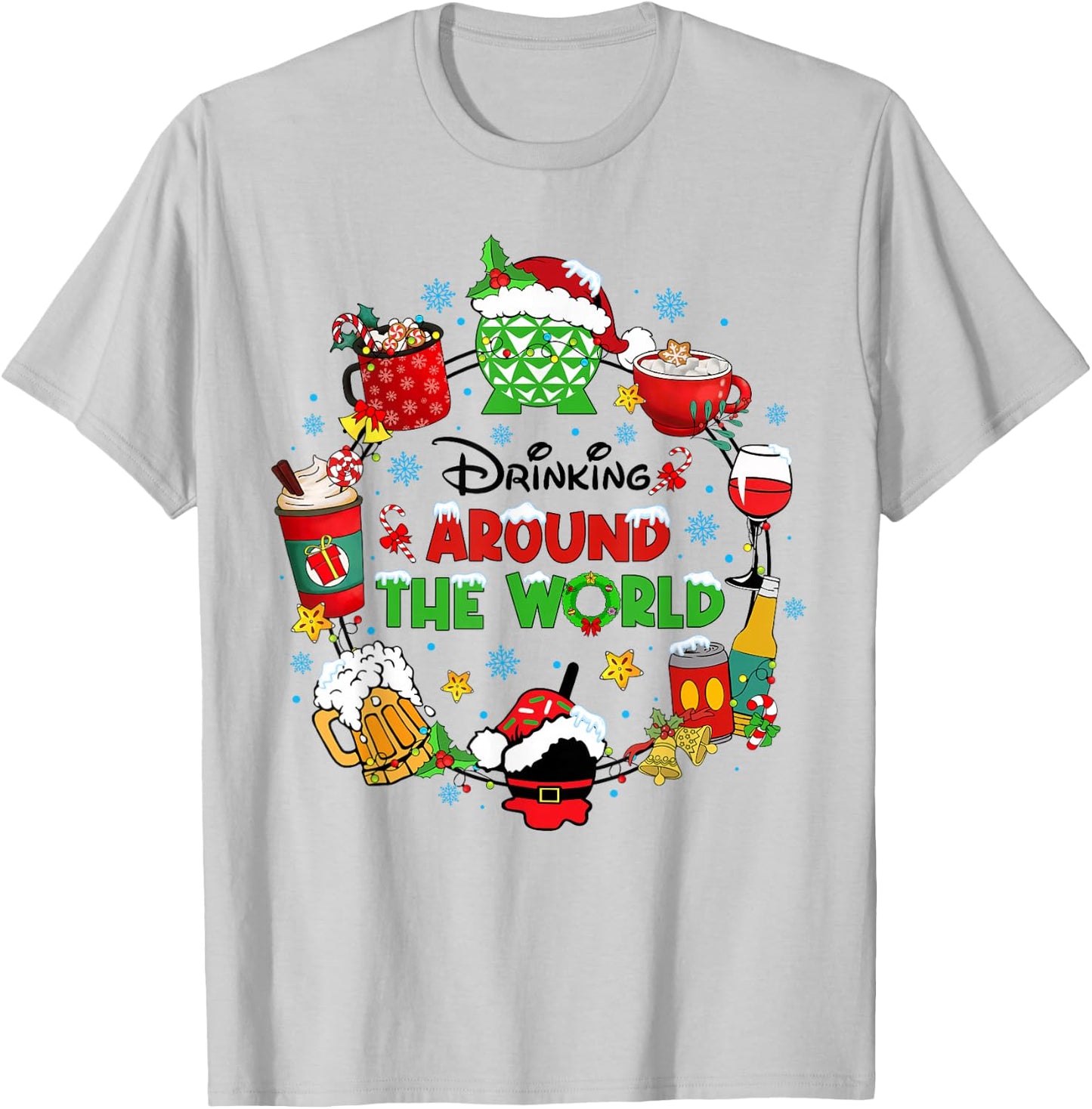 Drinking Around The World Family Christmas Vacation T-Shirt - T-Shirt | Ash