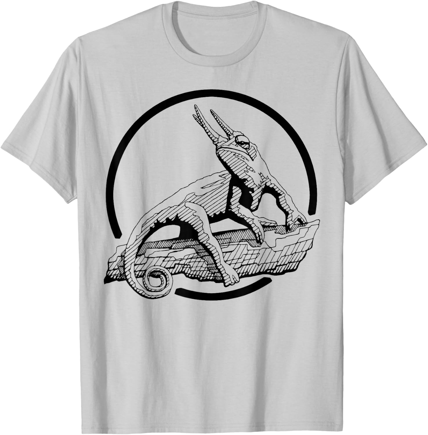 Jackson's Chameleon Three Horned Animal Series Inkomancer T-Shirt - T-Shirt | Ash