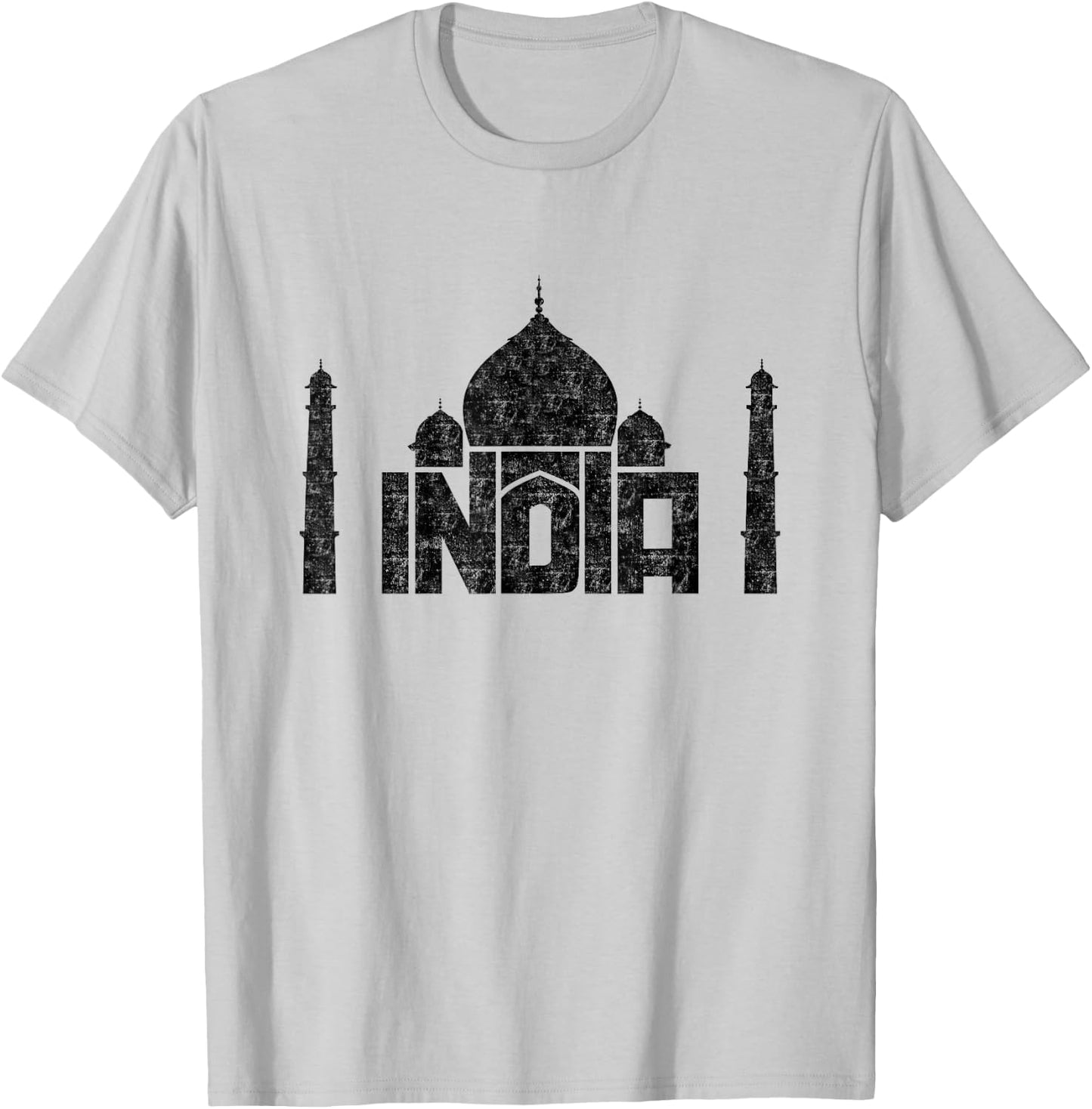 India Nice Taj Mahal in Agra Funny Typography Souvenir Gift T-Shirt - T-Shirt | Ash