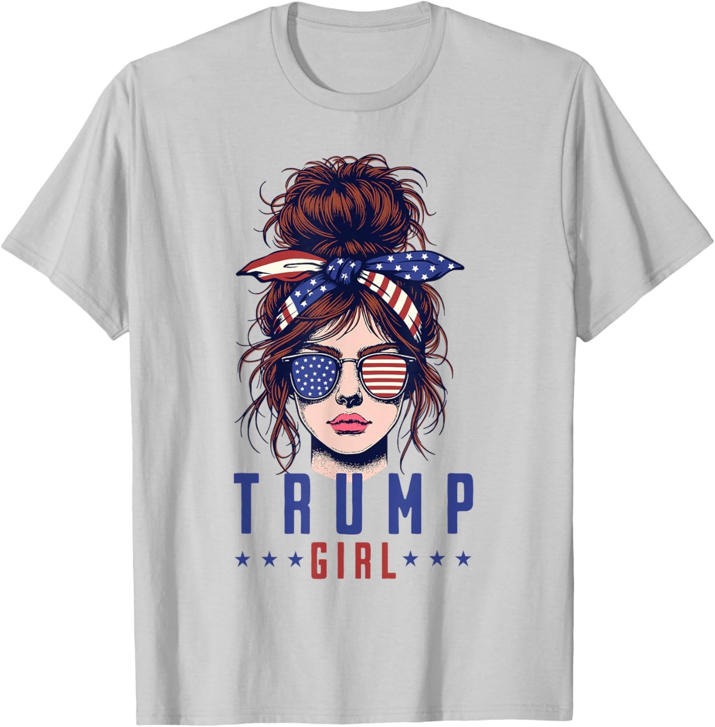 Women Yes I'm A Trump Girl Get Over It Trump 2024 Election T-Shirt - T-Shirt | Ash