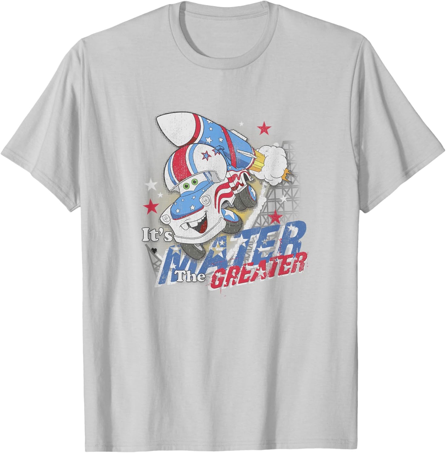 Disney Pixar Cars It's Mater The Greater Stuntman Vintage T-Shirt - T-Shirt | Ash