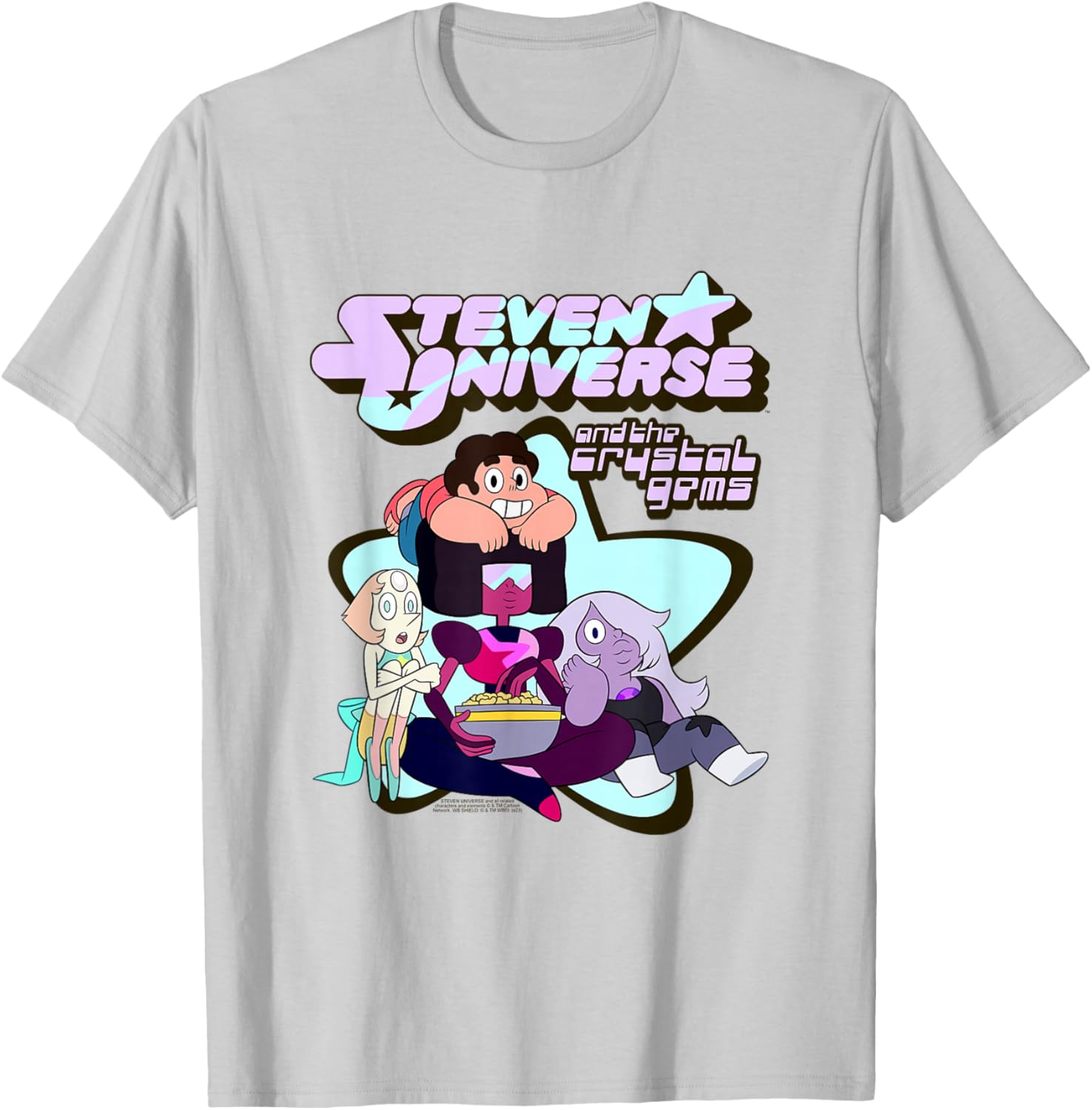 Steven Universe The Crystal Gems Star Photo Cartoon T-Shirt - T-Shirt | Ash
