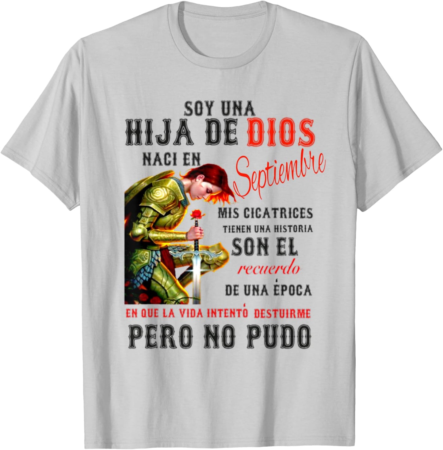 Hija De Dios Septiembre T-Shirt - T-Shirt | Ash