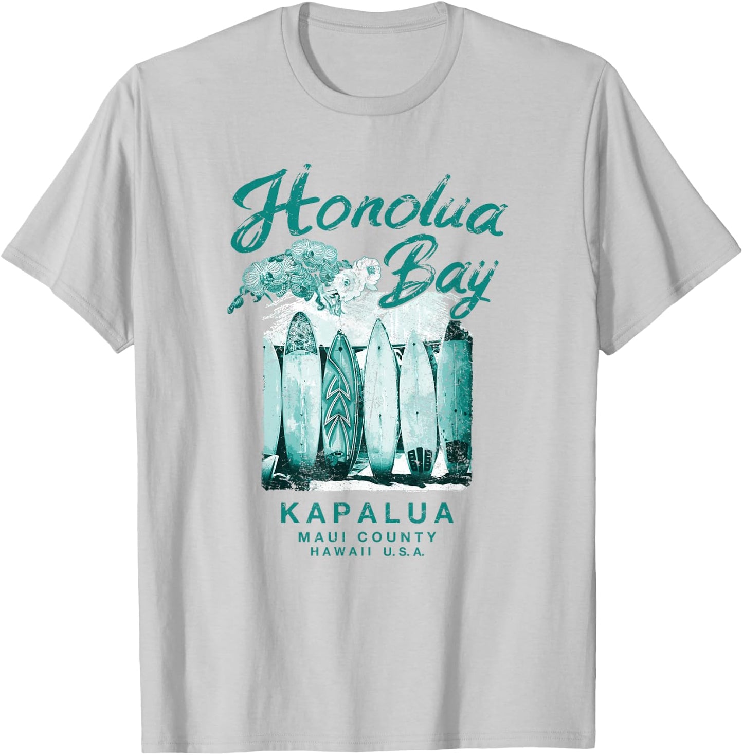 Hawaii Honolua Bay Maui Vintage Hawaiian Surfing T-Shirt - T-Shirt | Ash