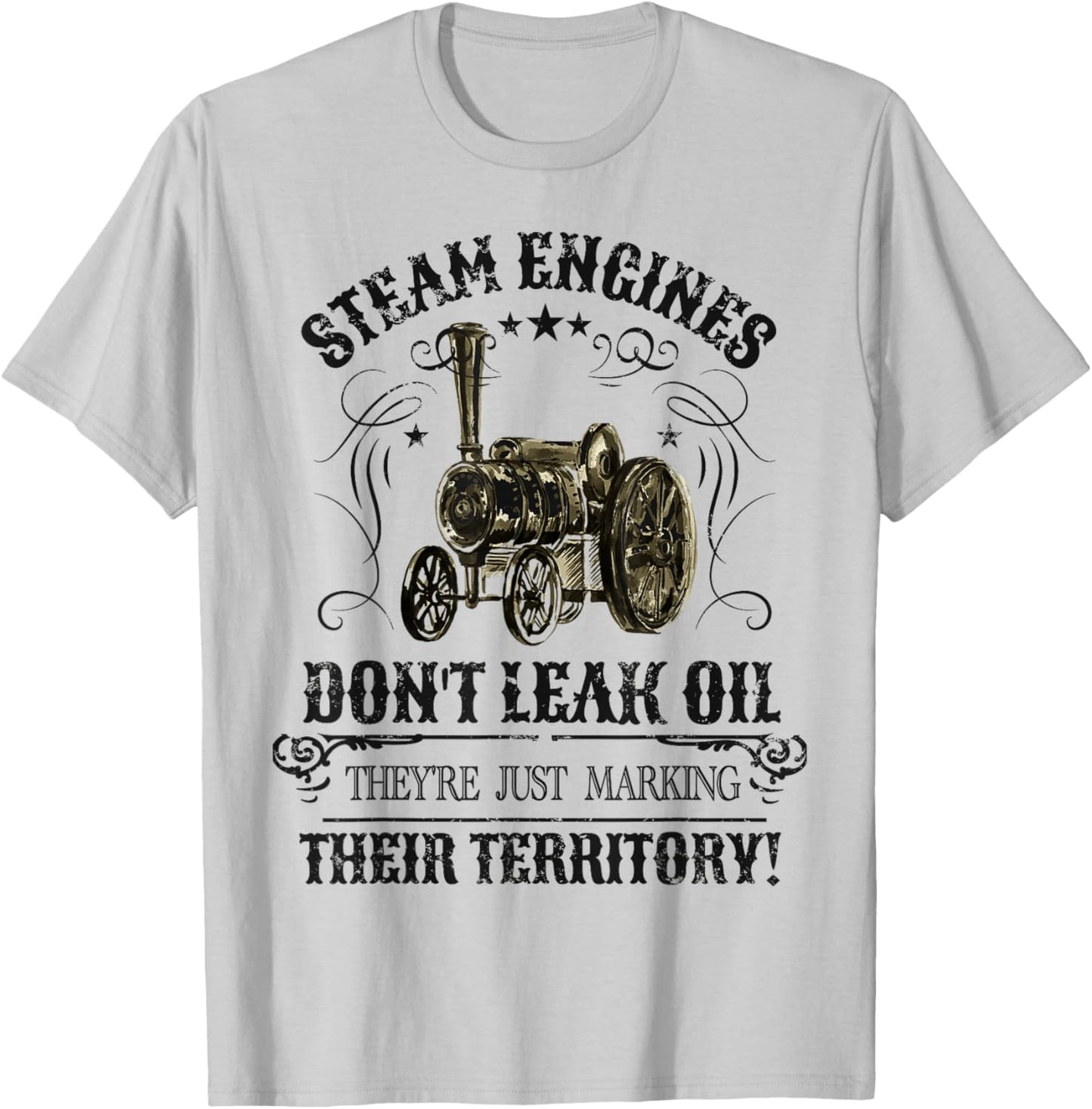Steam Traction Engine Retirement Idea & Steam Engine T-Shirt - T-Shirt | Ash