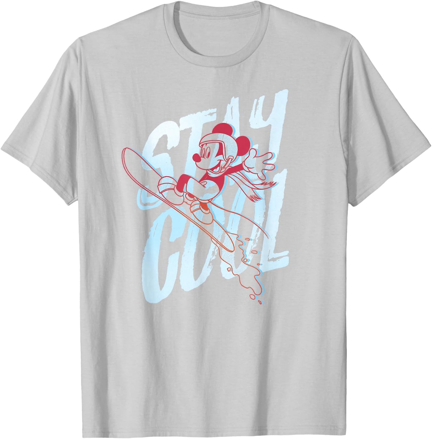 Disney Mickey Mouse Stay Cool Snowboarding T-Shirt - T-Shirt | Ash