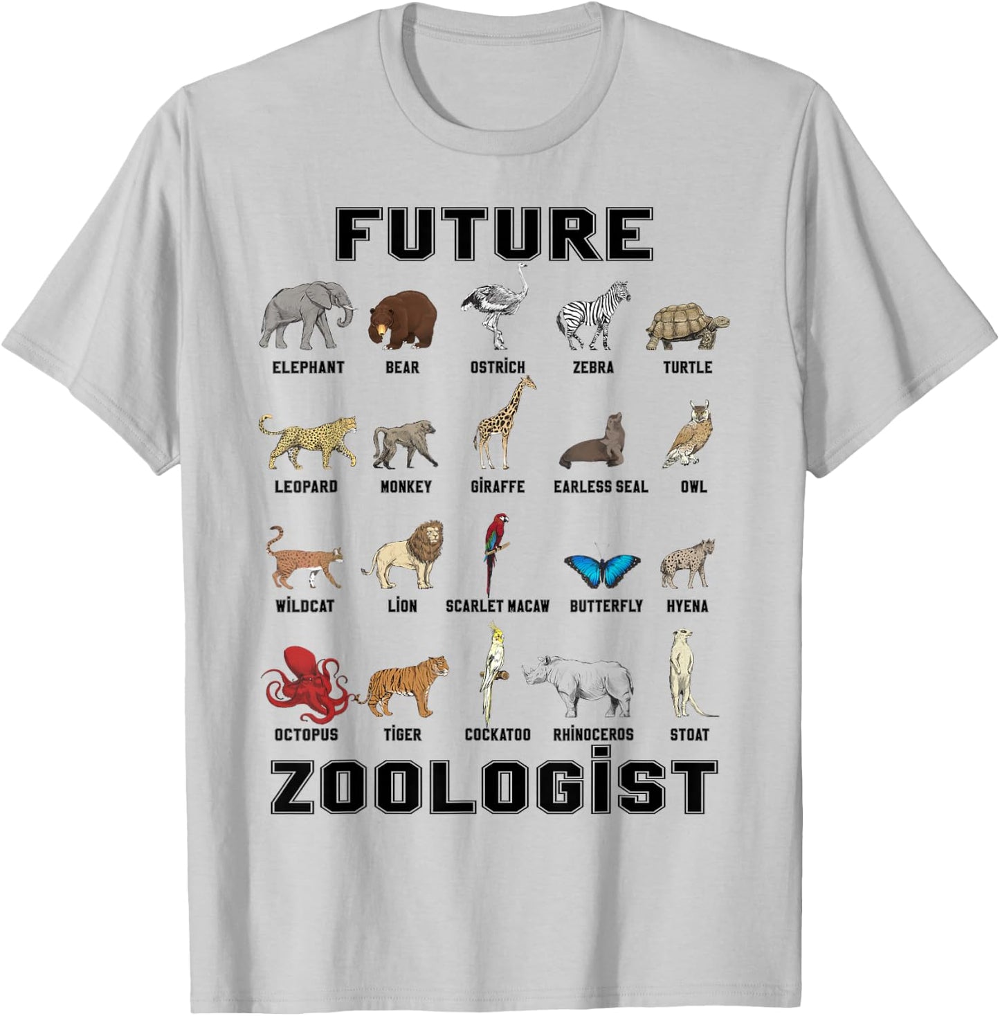 Kids Future Zoologist Funny Birthday T Shirt T-Shirt - T-Shirt | Ash