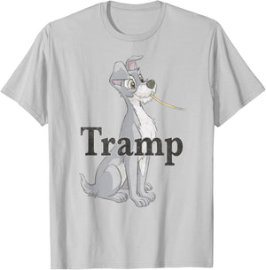 Disney Lady and The Tramp Spaghetti Tramp Couples T-Shirt - T-Shirt | Ash