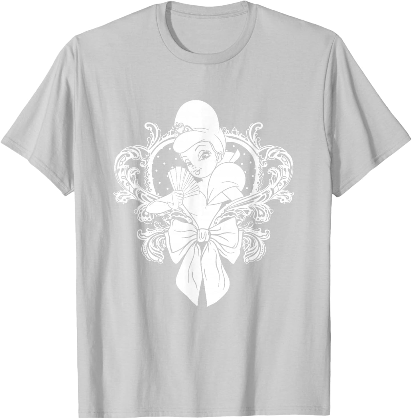 Disney The Princess And The Frog Cute Charlotte Chest Logo T-Shirt - T-Shirt | Ash