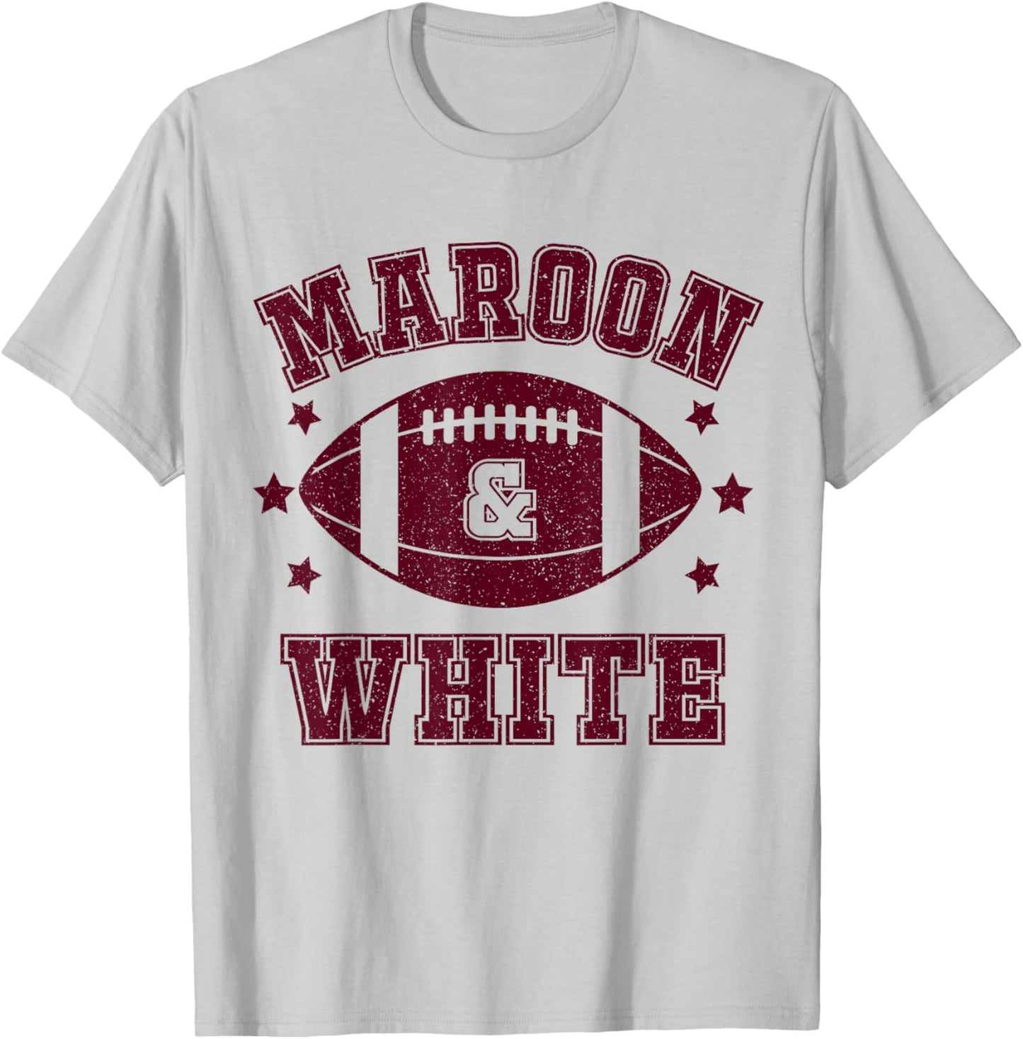 On Gameday Football We Wear Maroon and White School Spirit T-Shirt - T-Shirt | Ash