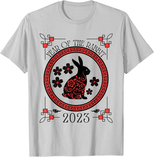 Chinese Happy New Year Of The Rabbit 2023 T-Shirt - T-Shirt | Ash