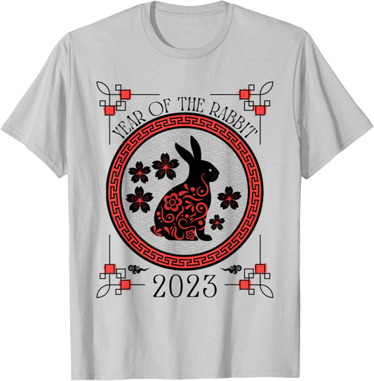 Chinese Happy New Year Of The Rabbit 2023 T-Shirt - T-Shirt | Ash